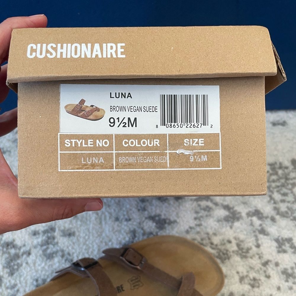 Cushionaire Slip On Luna Cork Footbed Sandal Suedes size 9.5 NEW - Picture 7 of 7